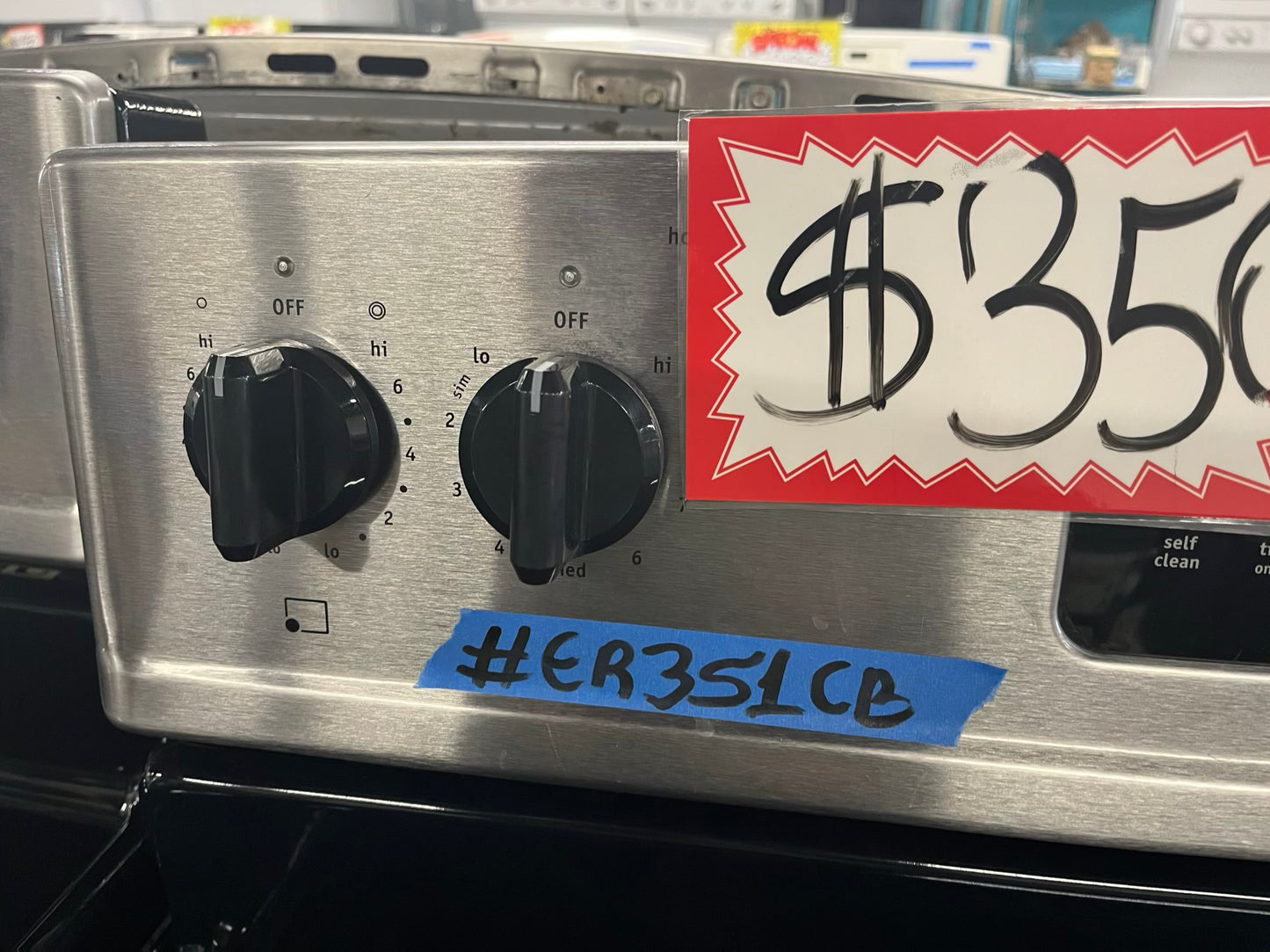 - Frigidaire electric range stainless steel 5 burner warm zone bake broil self clean 30” item number #ER9351CB