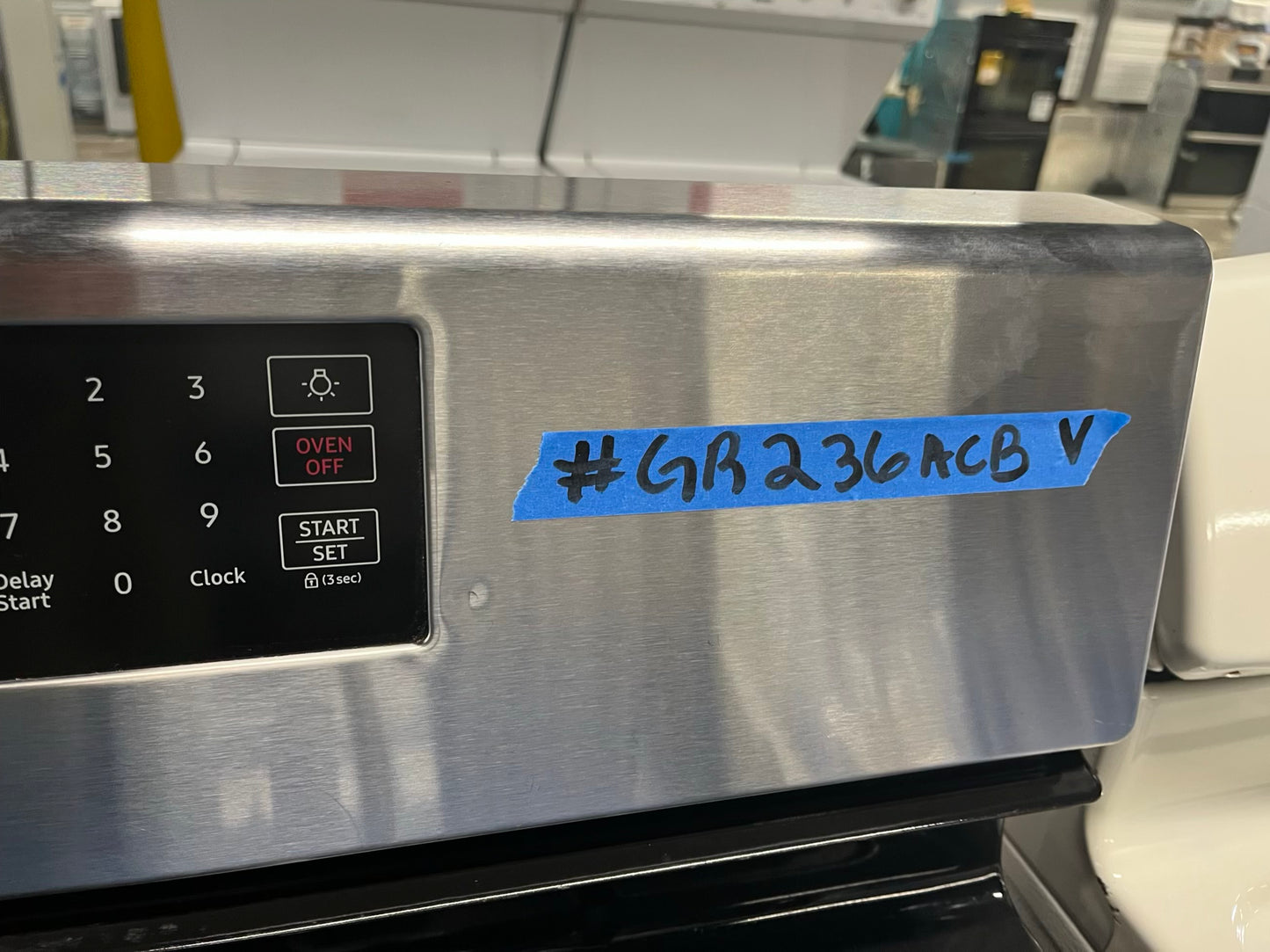 - Samsung range 5 burner bake broil self clean stainless steel 30" ##GR236ACB