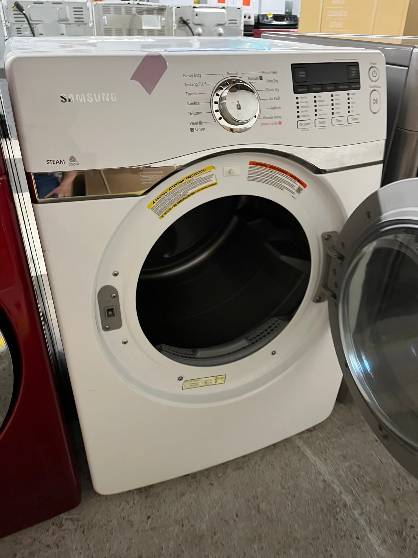 Samsung front load stackable electric 220v dryer in white 27" #ED419PB