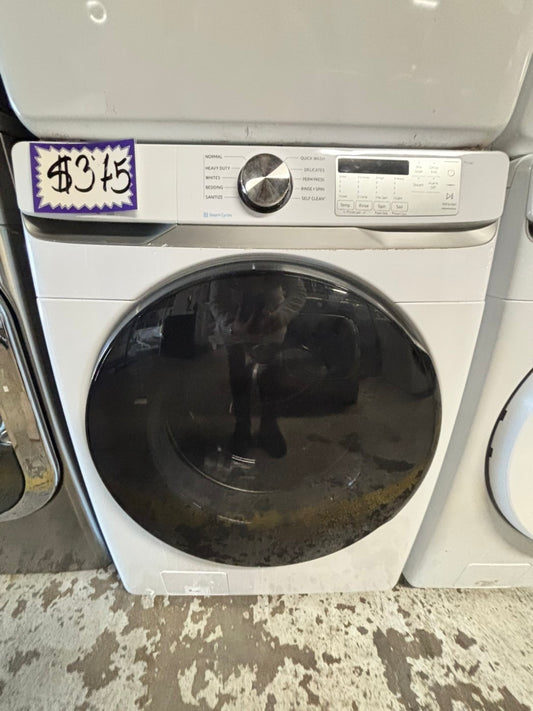 -Samsung white 27” 4.5cu.ft large capacity front load washing machine steam cycle stackable or side by side  #SW147IB
