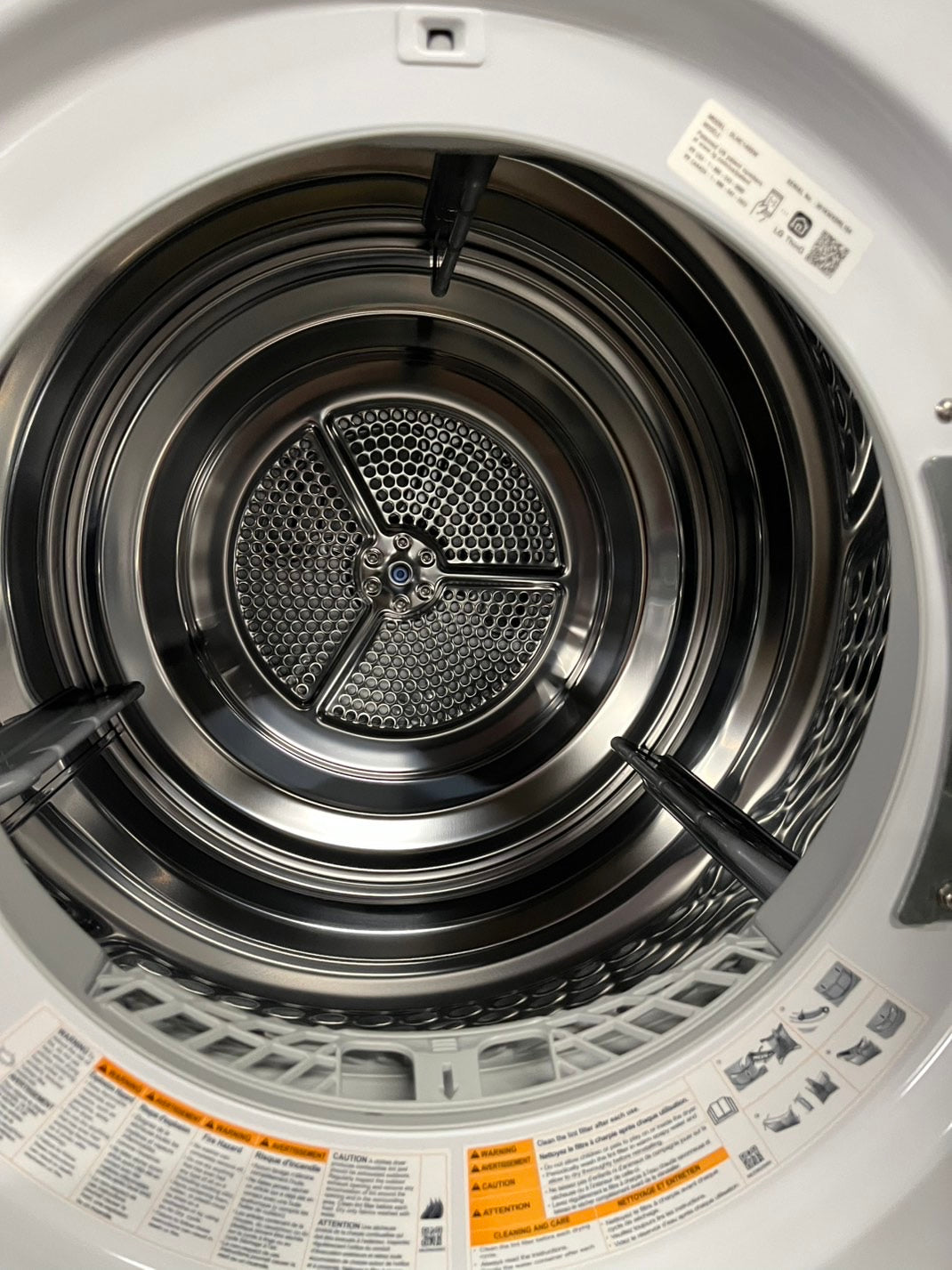 LG 24 white Front load washer and Steam electric dryer set stackable 240V #LG2455WB
