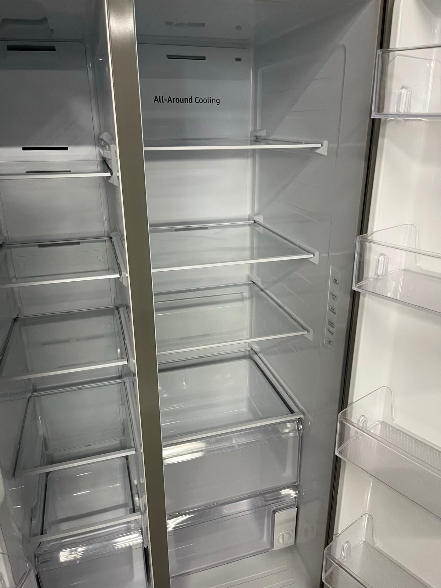 Used Refurbished Samsung side x side refrigerator stainless steel w/ice water dispenser 36" #RF835UB-TR