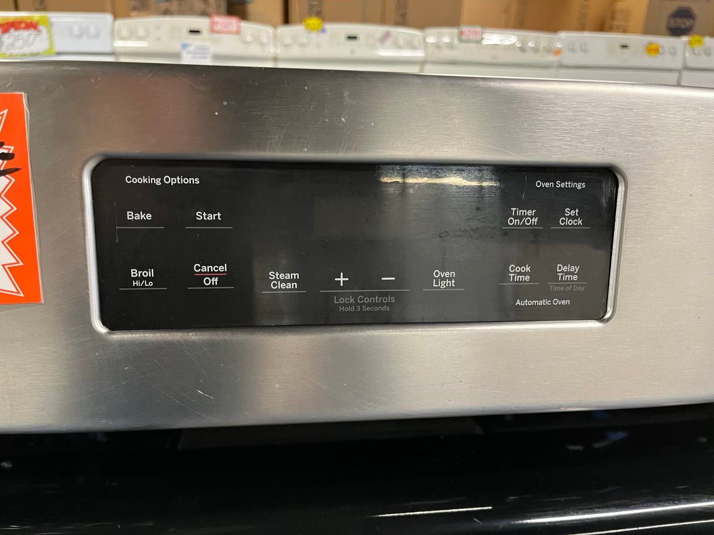 GE gas range stainless steel 5 burner bake broil hi/lo 30" #ER675FB