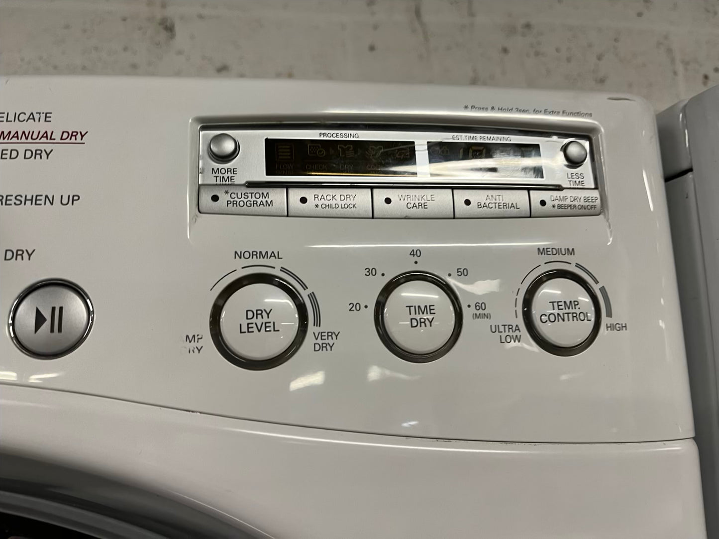 LG washer & dryer set electric 220v front load stackable In white 30" In Refurbished #WD929TB