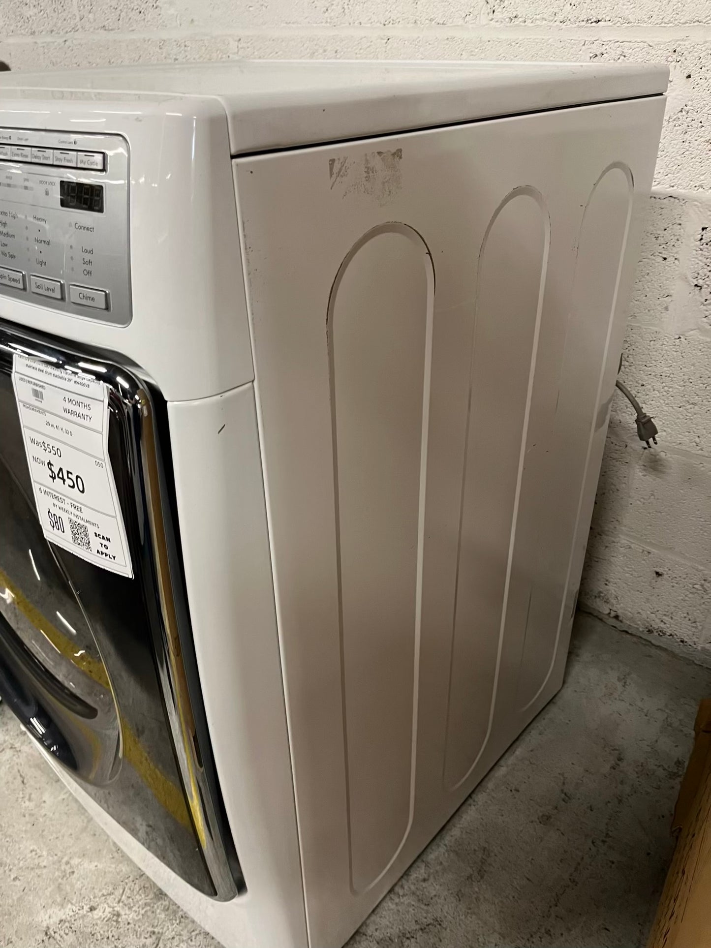 Kenmore Elite front load washing machine large capacity stainless steel drum stackable 29" #W406VB