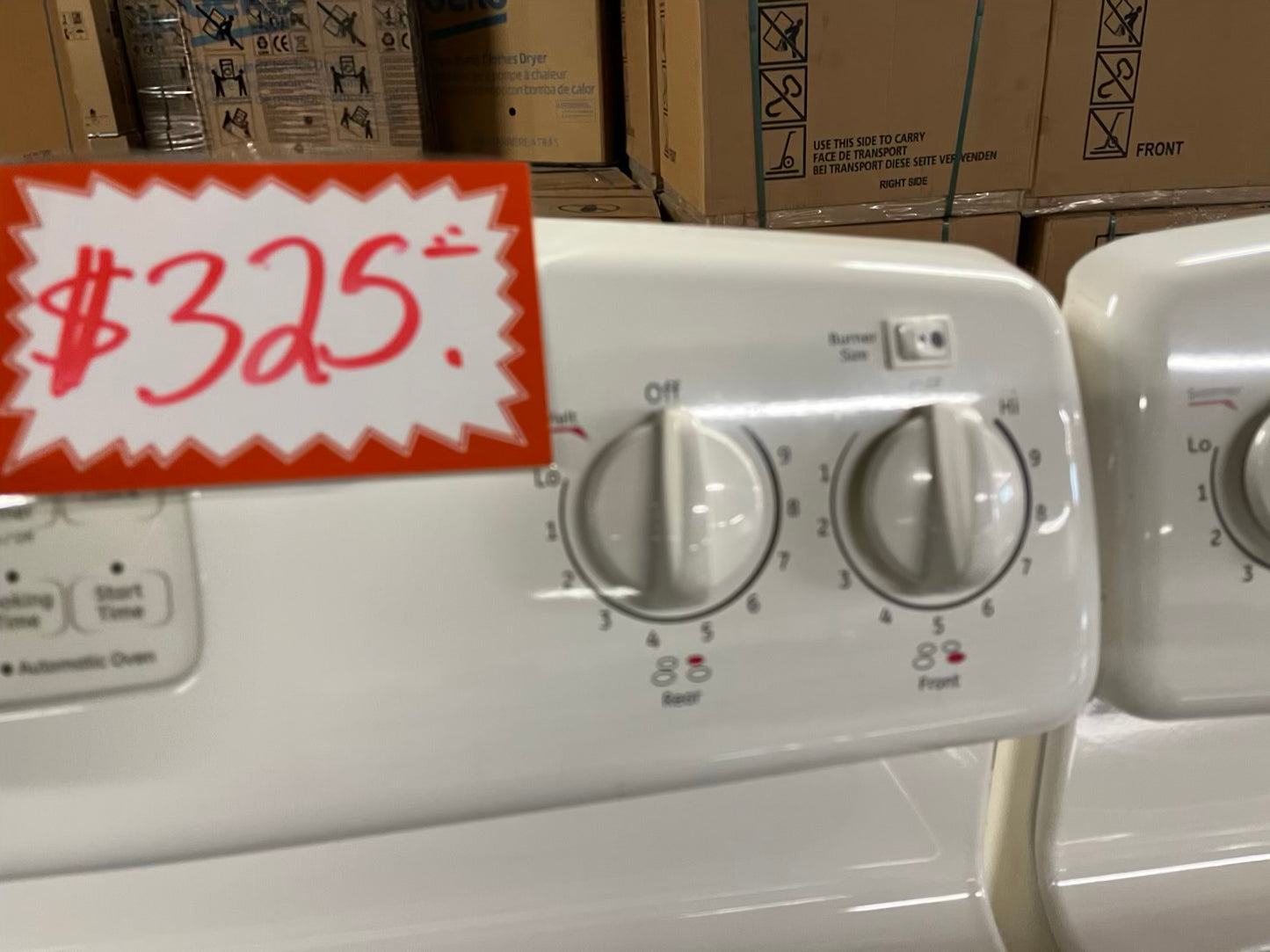 GE electric range 220v 4 burner bake broil hi/lo self clean in off white Refurbished 30" #ER184GB