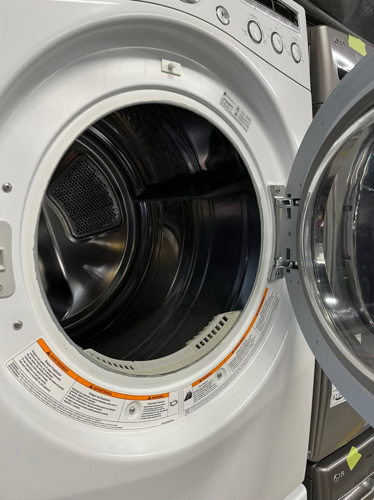 LG GAS washer & dryer set front load stackable in white 30" in Refurbished #WD928HB