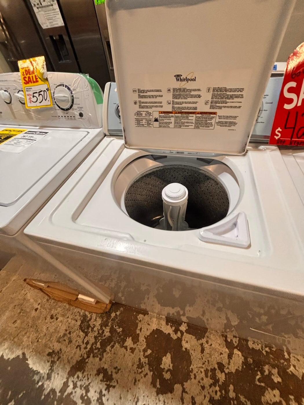 }}whirlpool top load washer with removable agitator large capacity & electric dryer 220v set top load side by side used, refurbished working 💯 with warranty #TSTR1YB