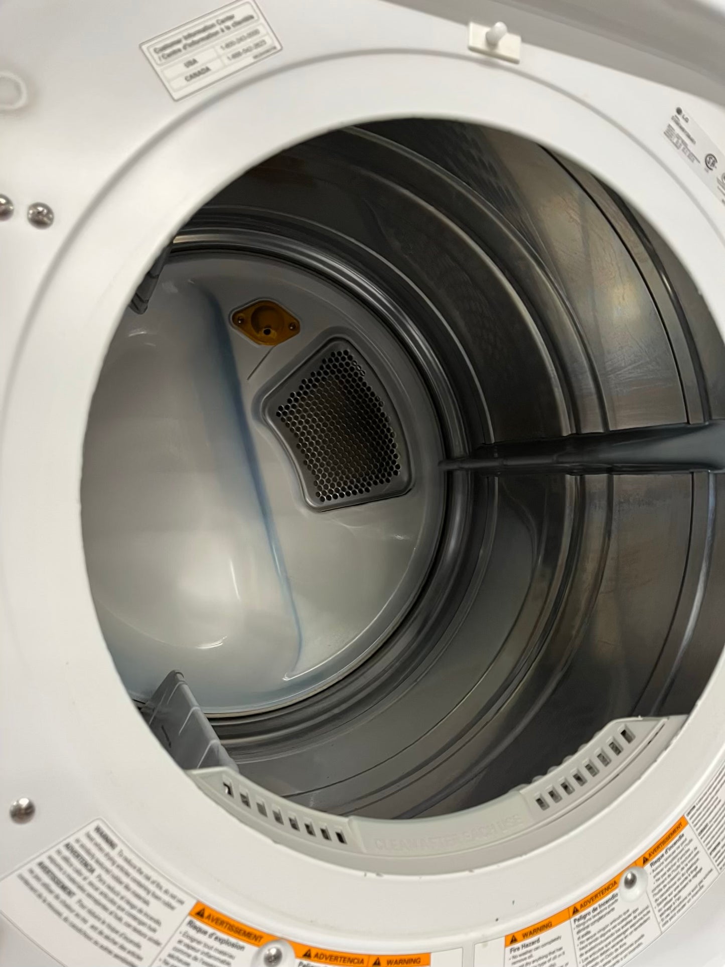LG steam cycle washer 4.5 cu ft & dryer 7.5 cu ft set electric 220v front load stackable sensor dry He In white #WD854JB
