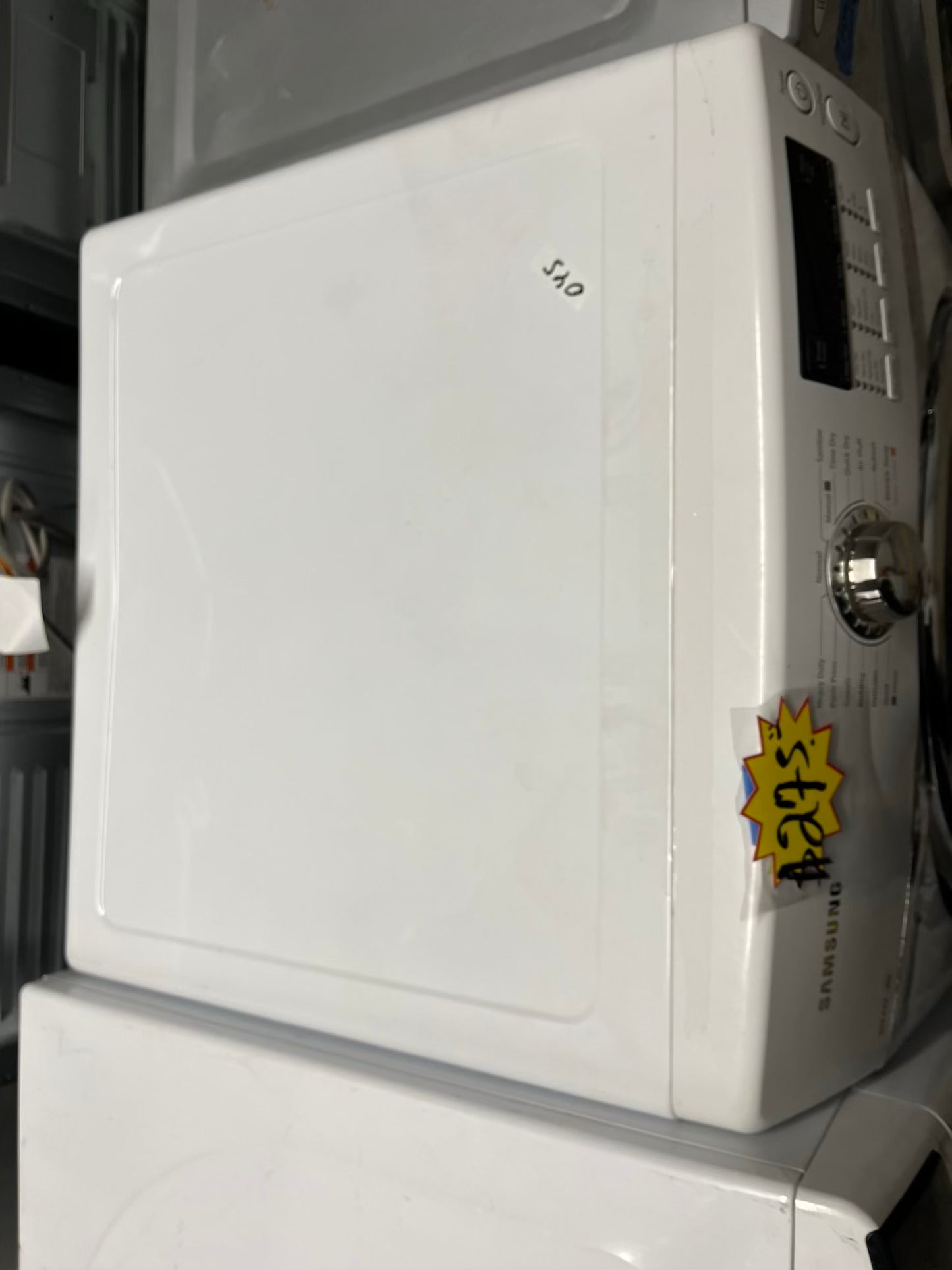 Samsung electric 220v dryer front load stainless steel drum large capacity in white 27" #ED302PB