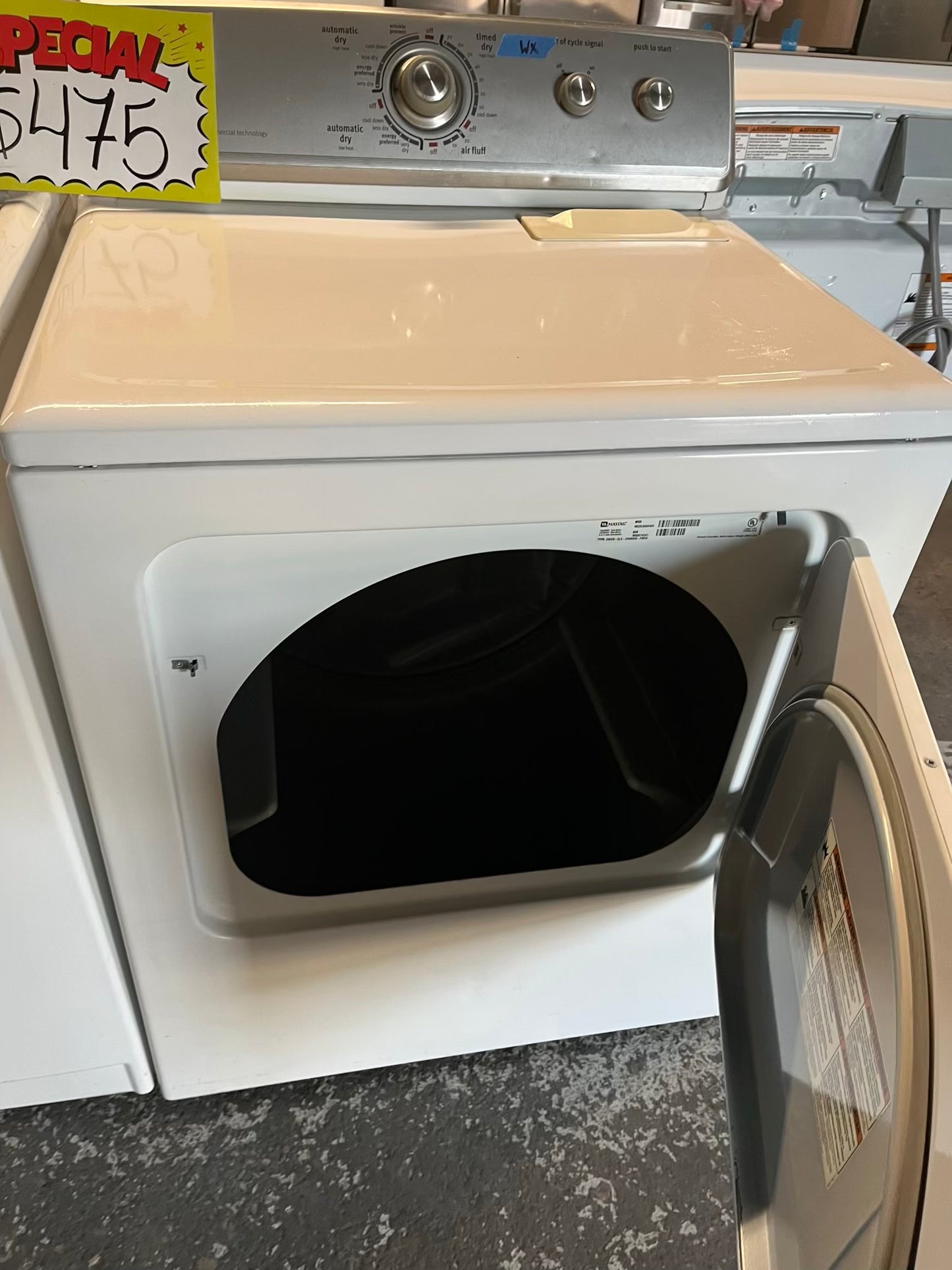 - Maytag electric washer & dryer 220v set top load side by side #WD7789MB