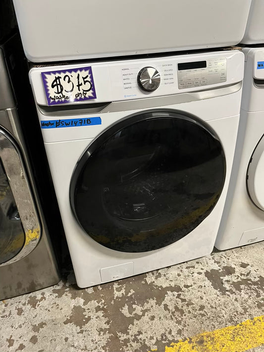 -Samsung white 27” 4.5cu.ft large capacity front load washing machine steam cycle stackable or side by side  #SW1471B