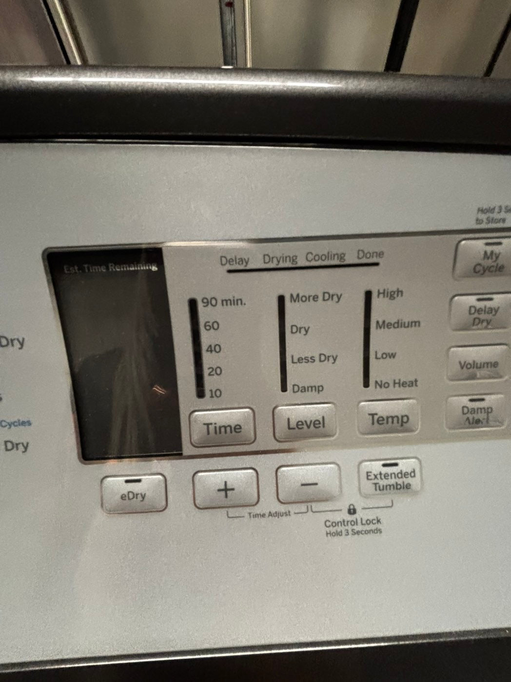 - GE Top load dryer side by side electric dark gray 220v large capacity 27" in Refurbished #EDD776B