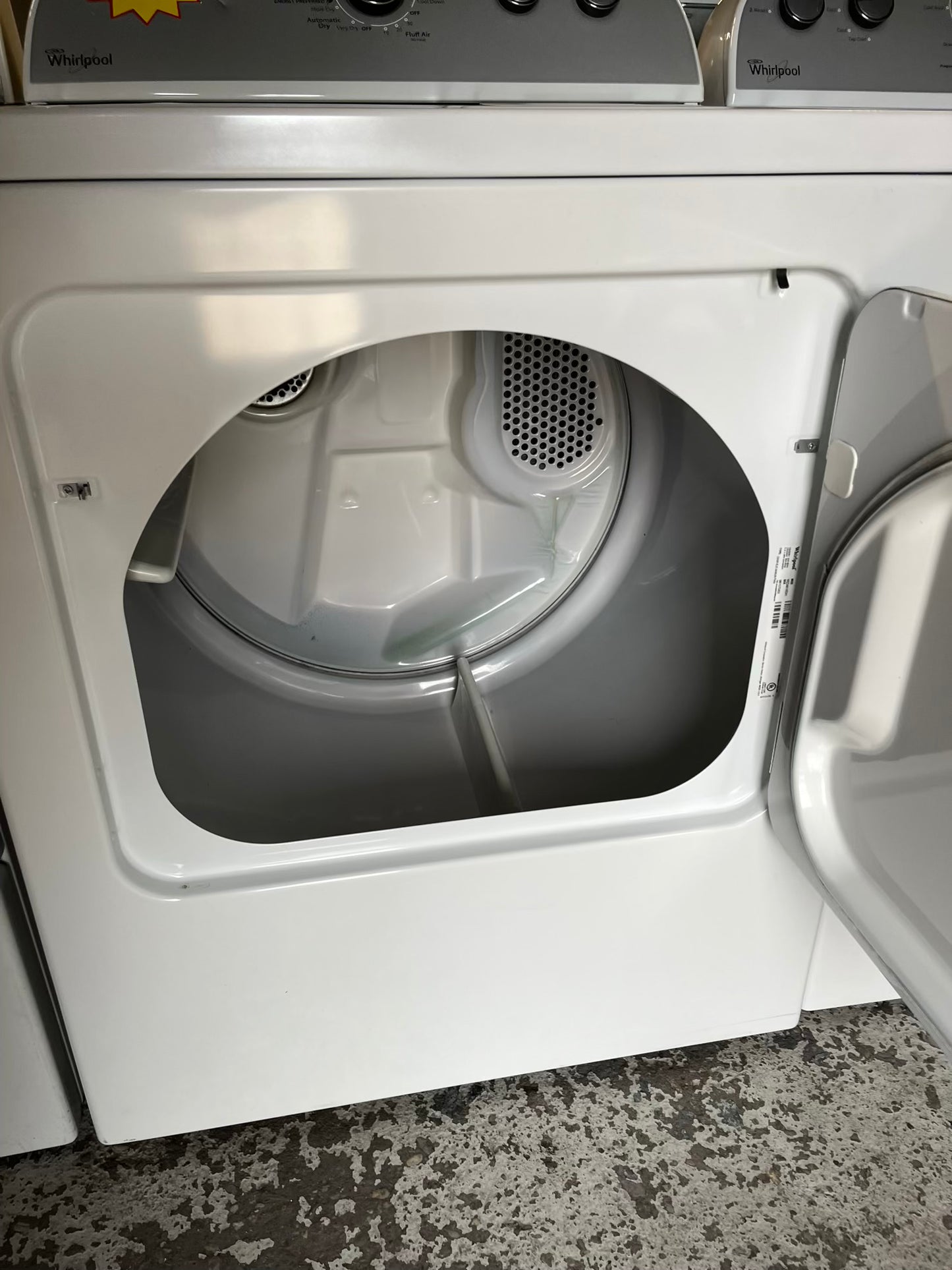 - Whirlpool washer & dryer set electric 220v side x side top load w/agitator #W143MB
