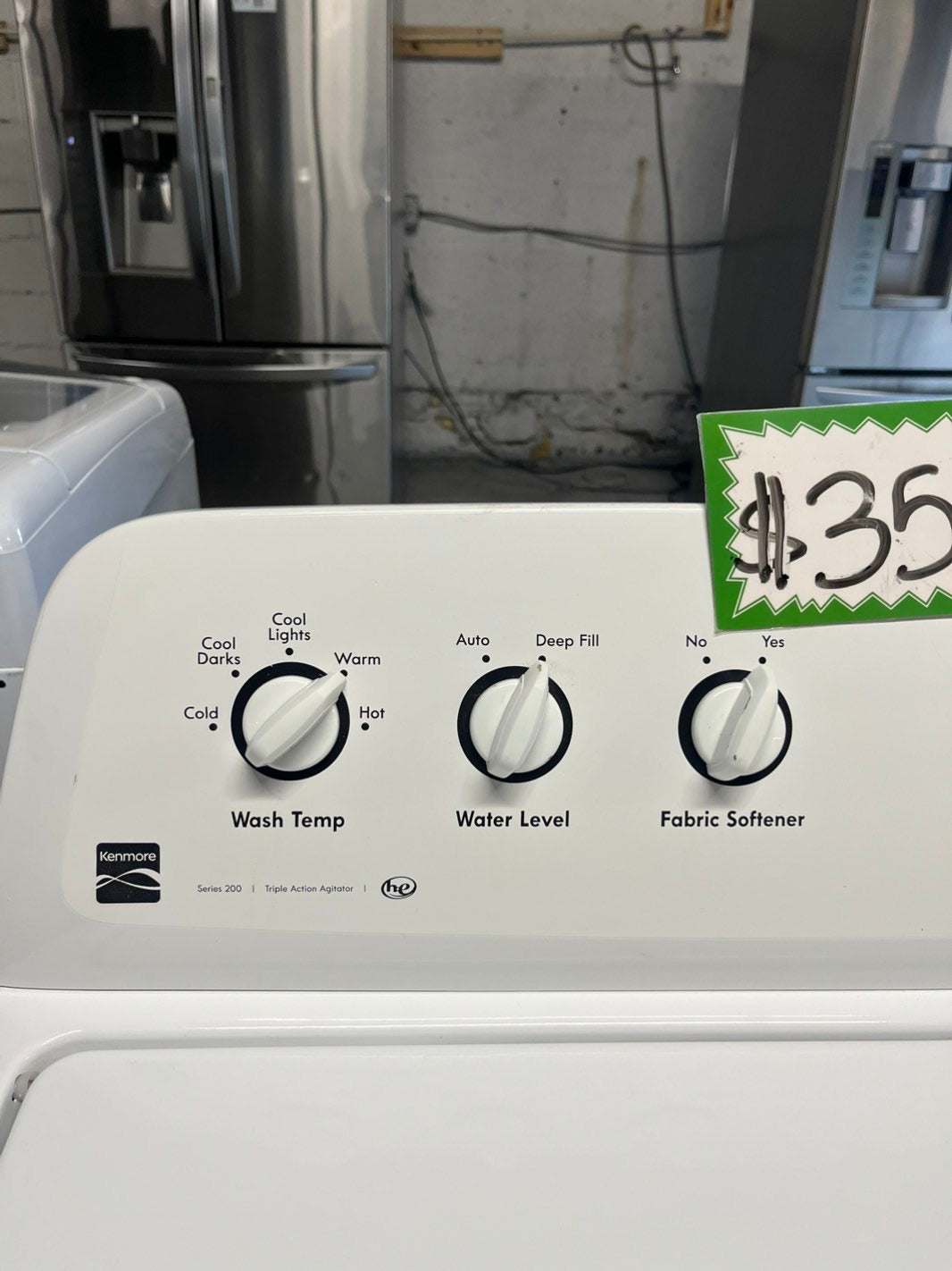 Kenmore Top load washer machine side x side large capacity Stainless steel Drum w agitator 27" Refurbished #WMQ12B
