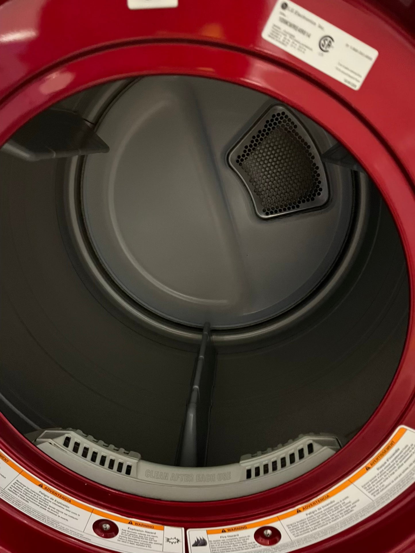 LG front load electric 220v dryer stackable large capacity in red #ED400JB