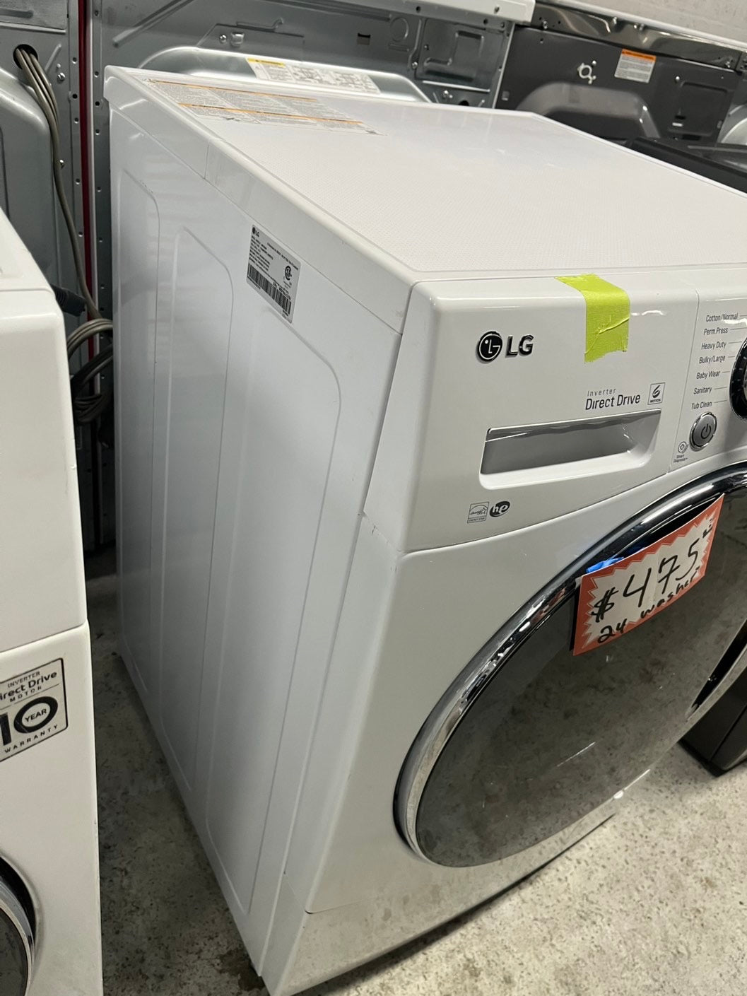 24” Lg Compact front load washer white #24WS2B