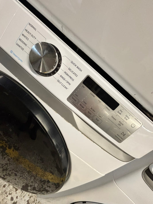 -Samsung white 27” 4.5cu.ft large capacity front load washing machine steam cycle stackable or side by side  #SW147IB