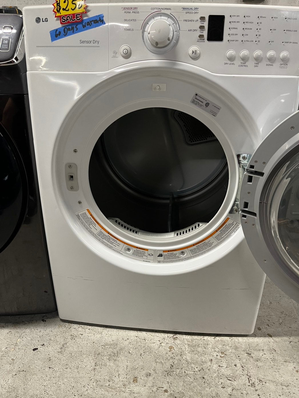 LG sensor Dry front load stackable electric 220v dryer in white 27" #ED669B