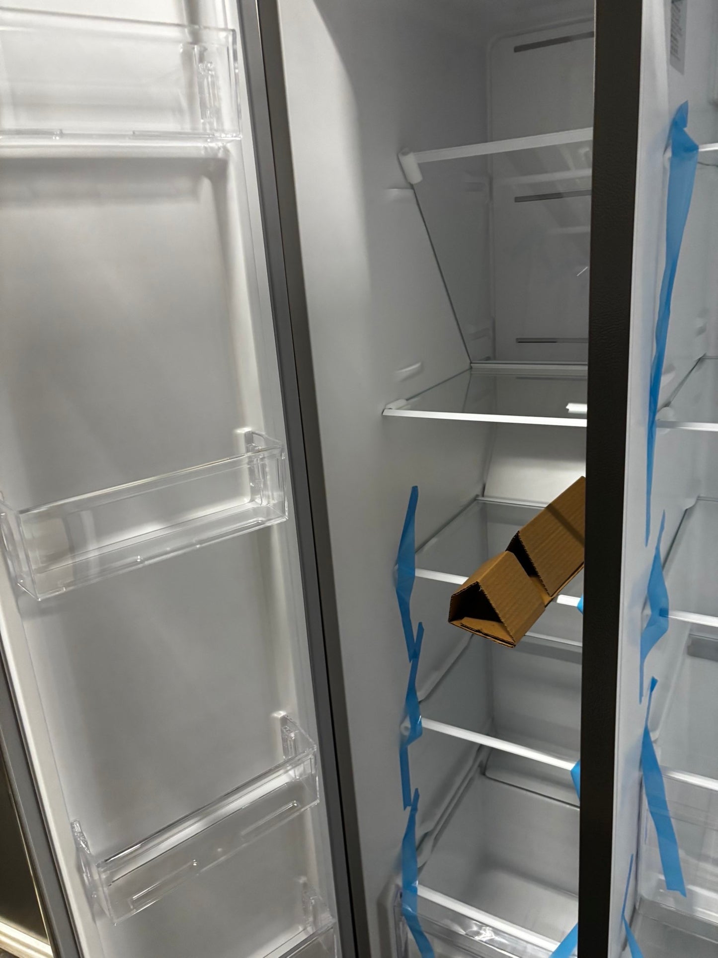 Open box | Scratch & Dent Frigidaire counter depth side x side refrigerator stainless steel w/water & Ice dispenser 35.5" 2”wide 21.4cu.ft. #RF225CB
