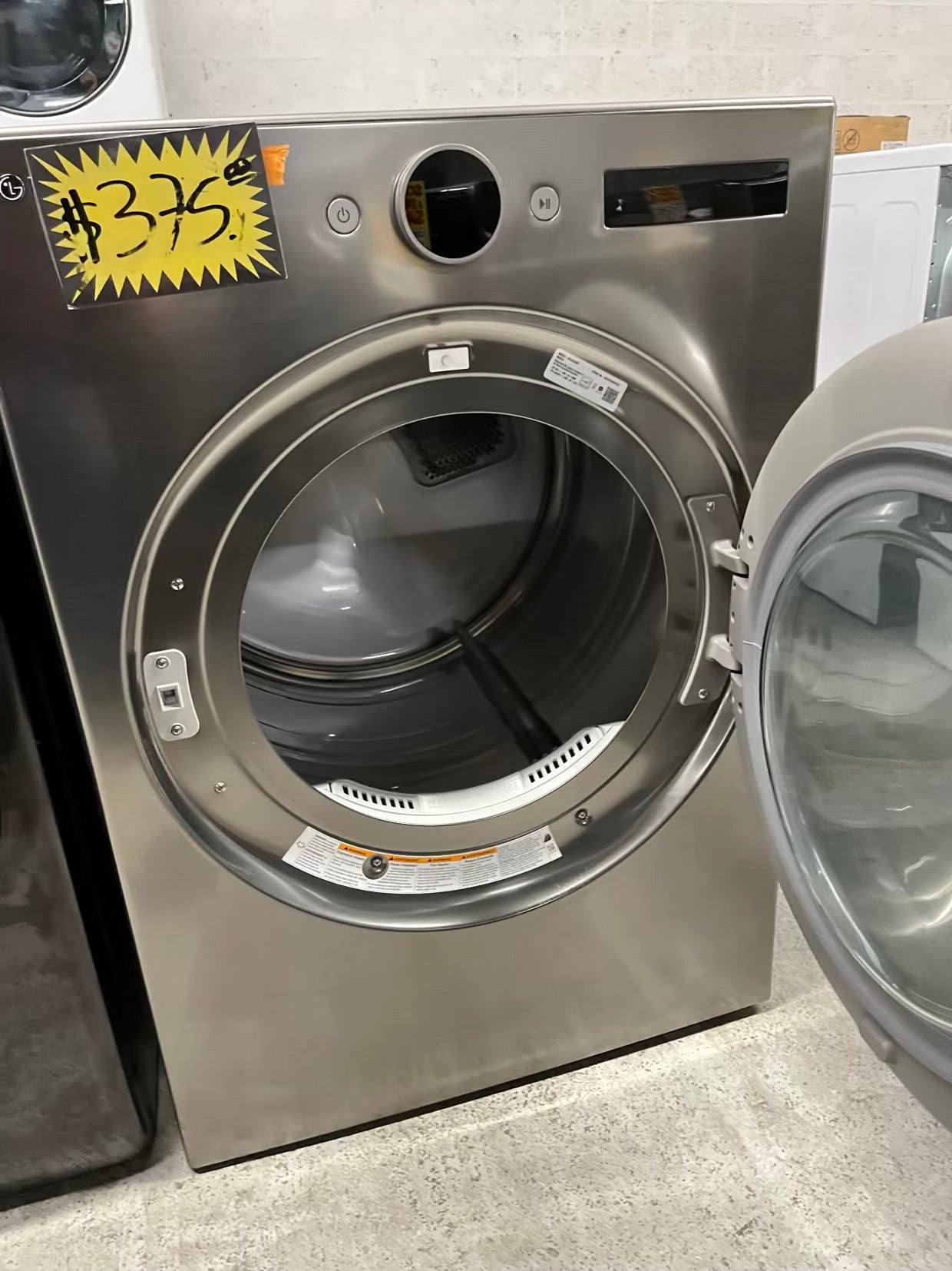 LG - 7.4 Cu. Ft. Stackable Smart Electric Dryer with Steam and Sensor Dry - Graphite Steel 27" #RF206FB