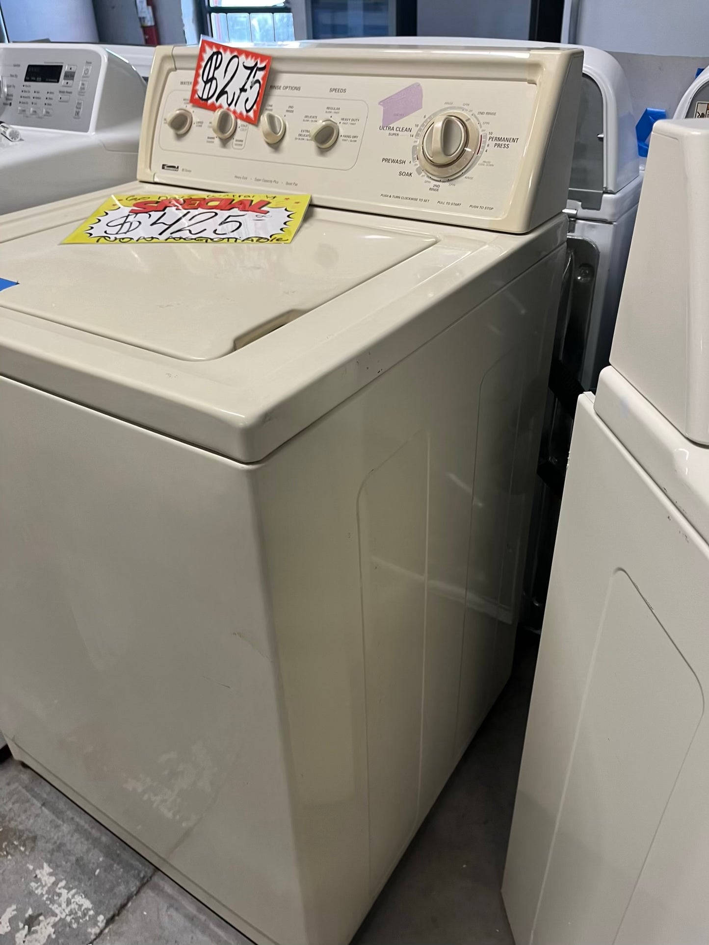 - Kenmore washer & dryer set electric 220v side x side top load w/agitator used-refurbished #WD239TB