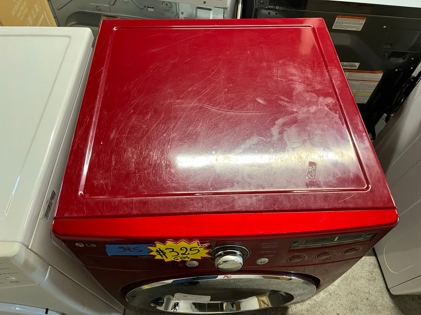 LG front load stackable GAS dryer in red 27" #ED423GB