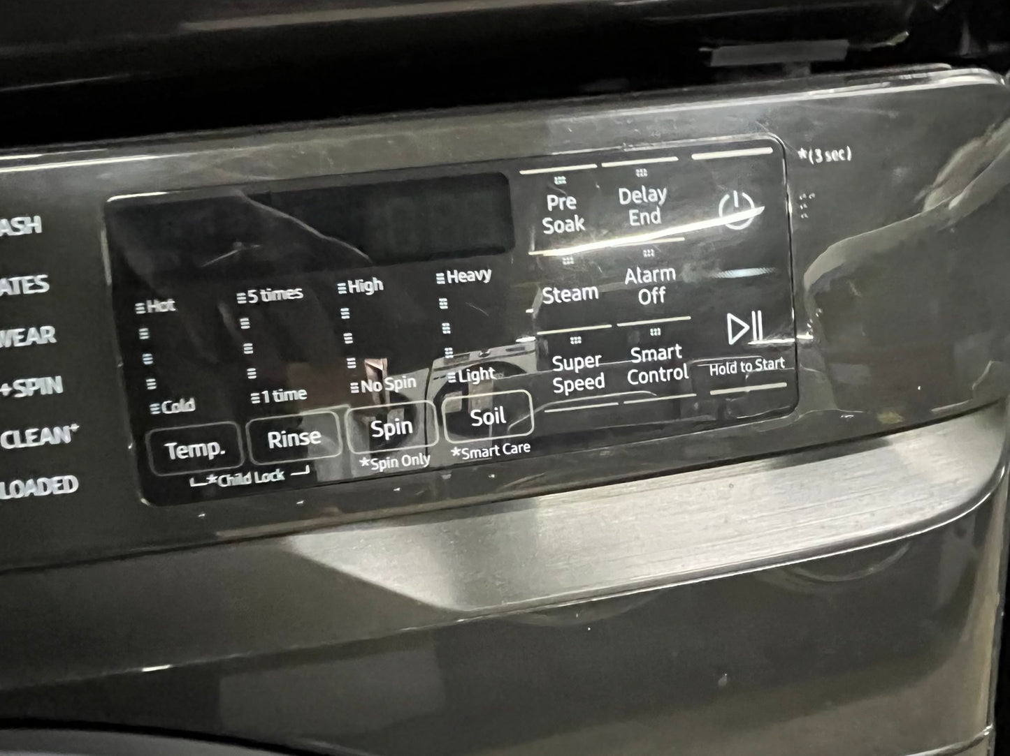 Used Samsung washer 4.5 cu ft & open box scratch & dent dryer 7.5 cu ft set electric 220v front load stackable pr side by side -sensor dry He in black stainless steel #RF207SB