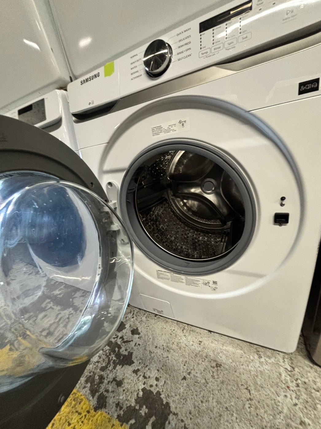 -Samsung white 27” 4.5cu.ft large capacity front load washing machine steam cycle stackable or side by side  #SW047IB