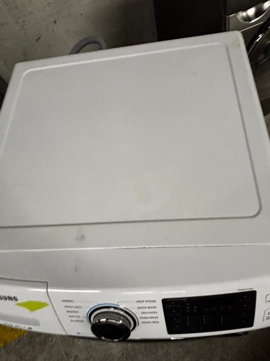 Samsung steam washer 4.5 cu ft & steam dryer 7.5 cu ft set electric 220v front load stackable or side by side sensor dry He in white #WD823JB