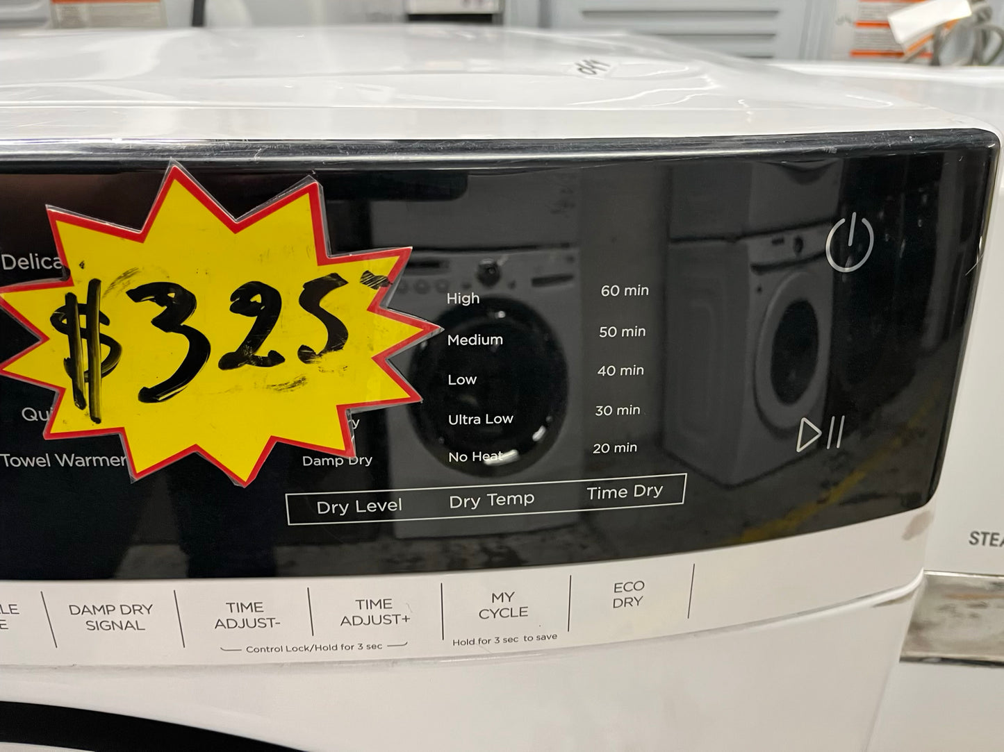 Midea electric dryer 220v front load large capacity in white 27” #ED301AB