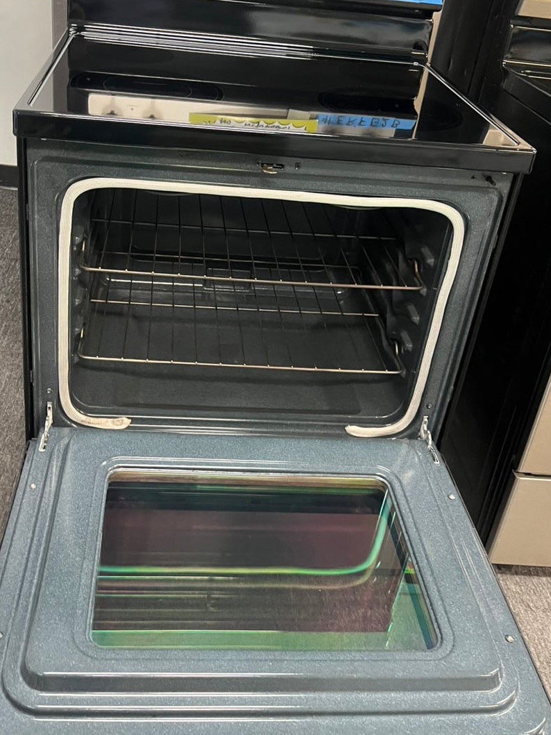 =🥳Whirlpool glass top electric 220v glass top range 5 burner Refurbished bake Broil steam clean stainless steel 30" #ERFG2B