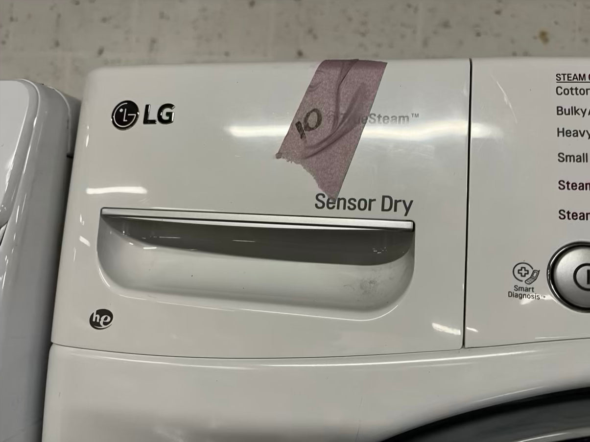 LG washer & dryer set electric 220v front load stackable in white 30” in Refurbished #WD932HB