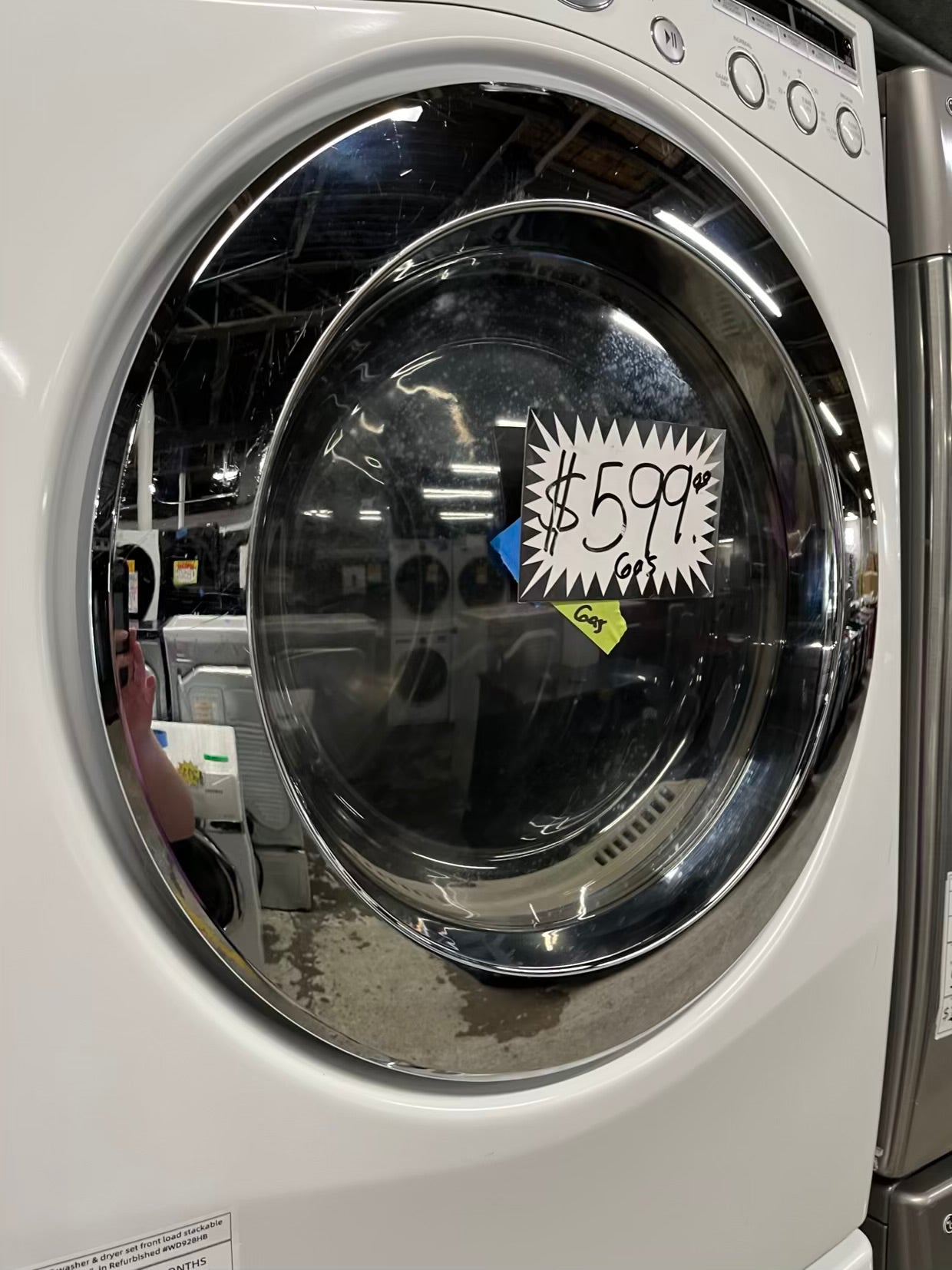 LG GAS washer & dryer set front load stackable in white 30" in Refurbished #WD928HB