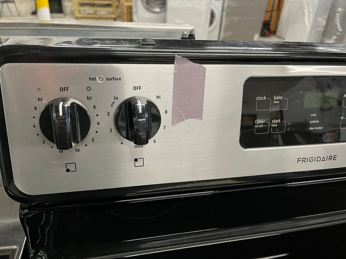 -Frigidaire glass top electric range 220v 4 burner bake broil self clean Refurbished stainless steel 30" #ER7142PB