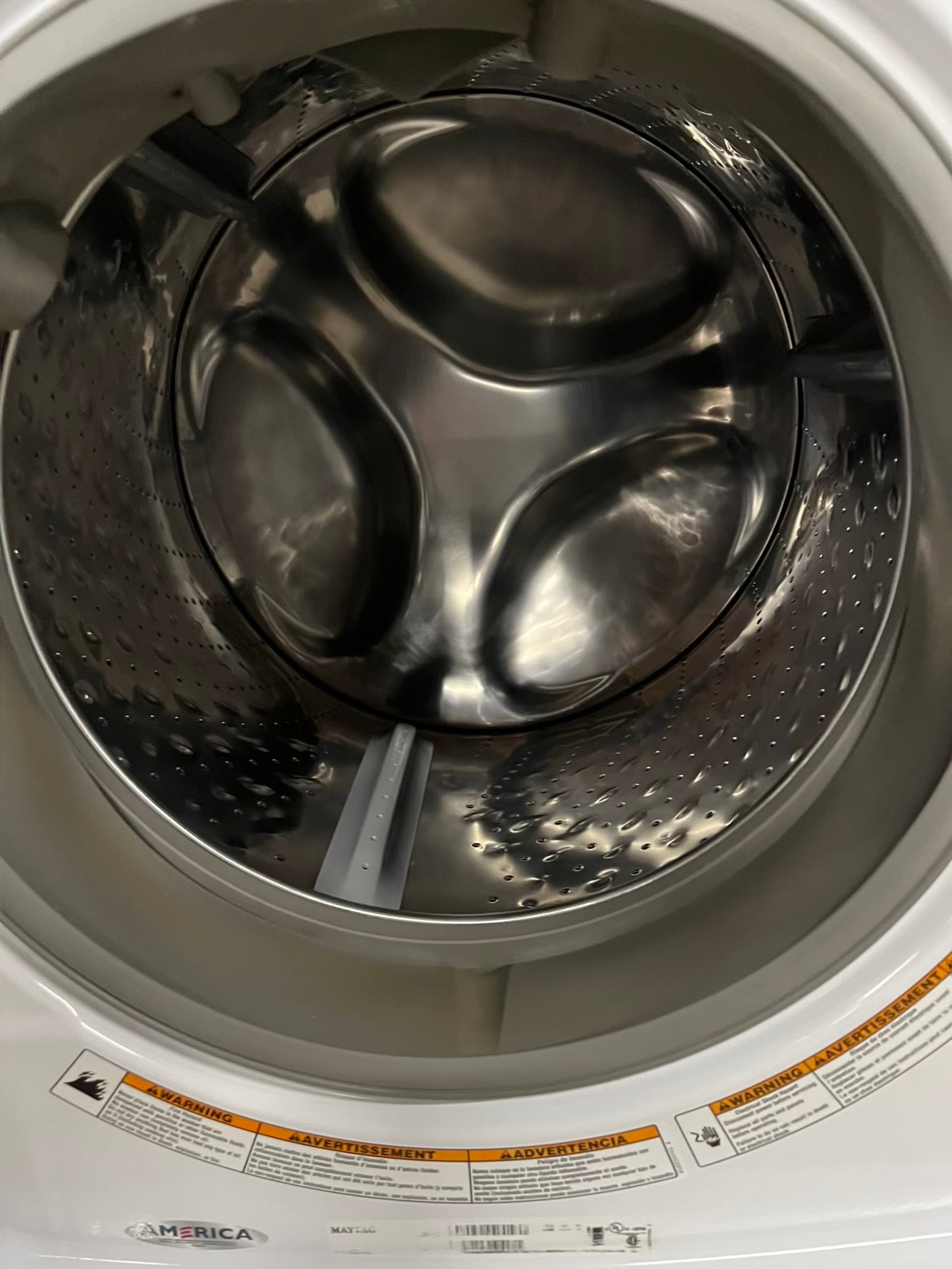 Maytag Maxima front load washing machine large capacity stainless steel drum stackable 27" #W407YB