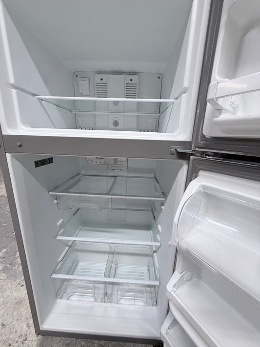 Whirlpool 30” top freezer refrigerator in stainless steel-used refurbished 30’ #RF3004B