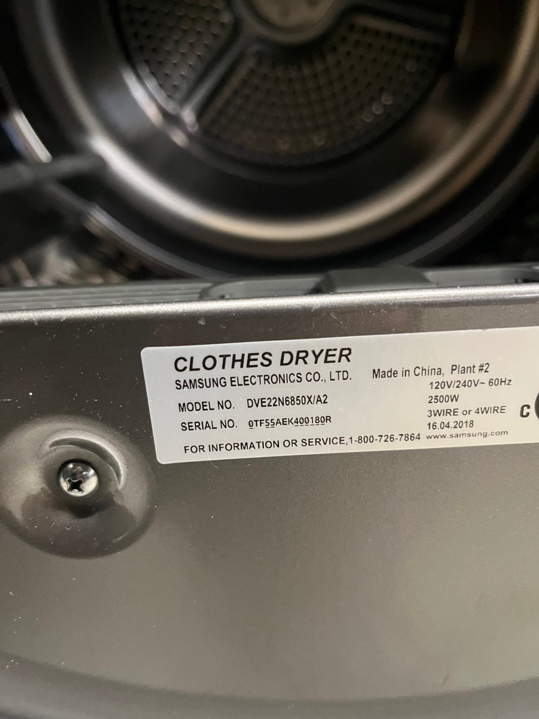 24” samsung 4.0 Cu. Ft. Electric Dryer with Smart Care in Inox Grey #24DSM2B