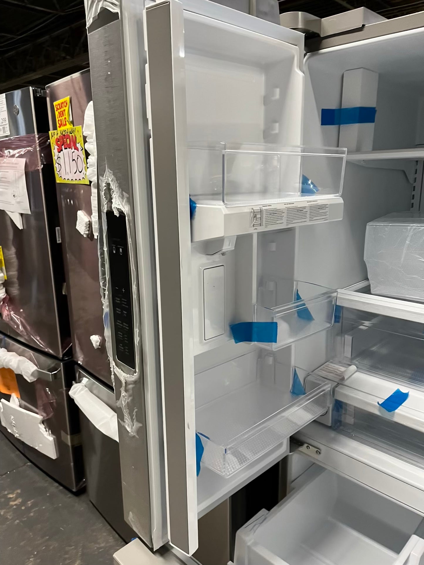 Open Box 📦 Frigidaire French Door Refrigerator stainless steel w/ice maker & water dispenser inside - Item number #RF652KB 36” in