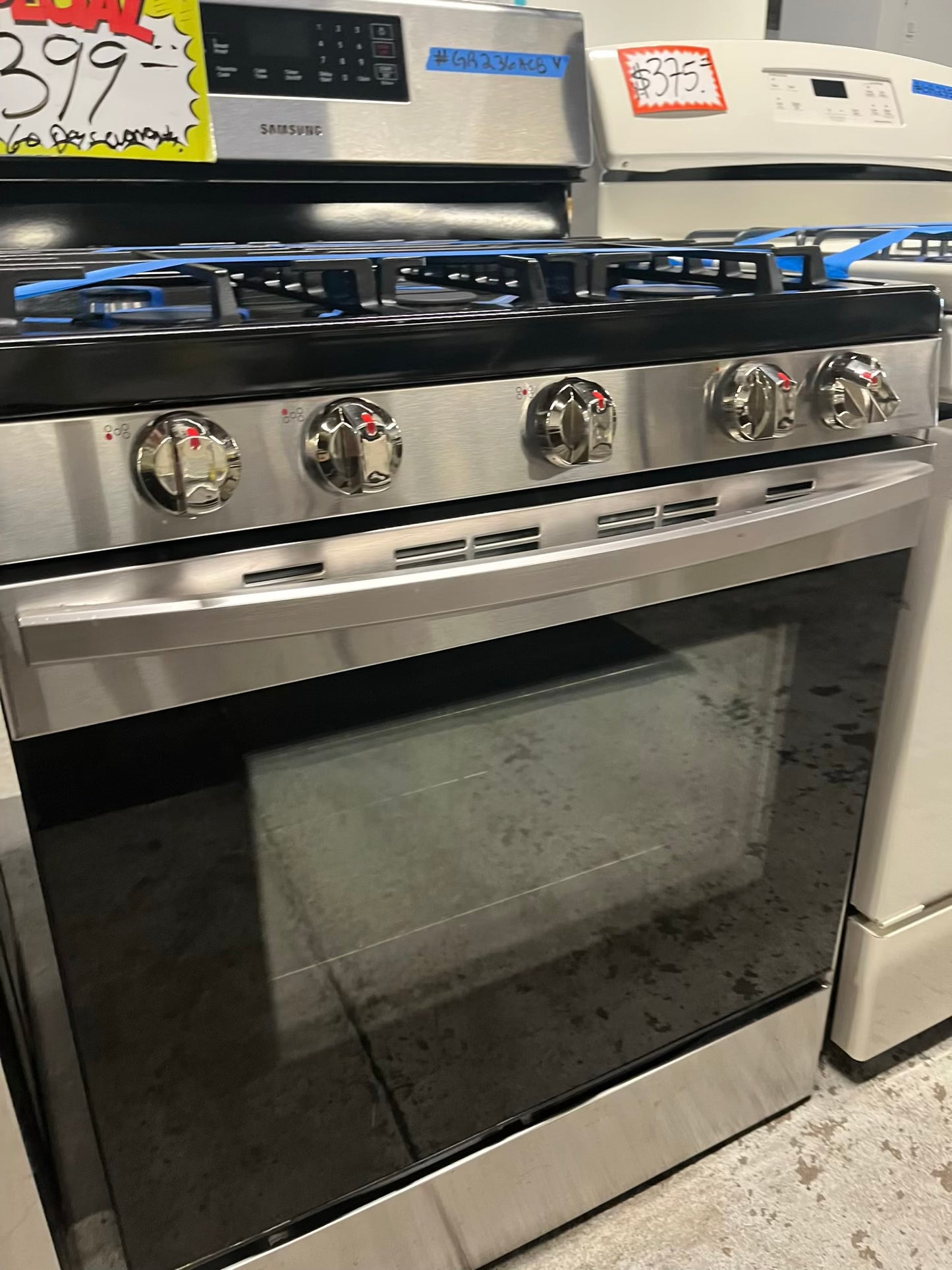 - Samsung range 5 burner bake broil self clean stainless steel 30" ##GR236ACB