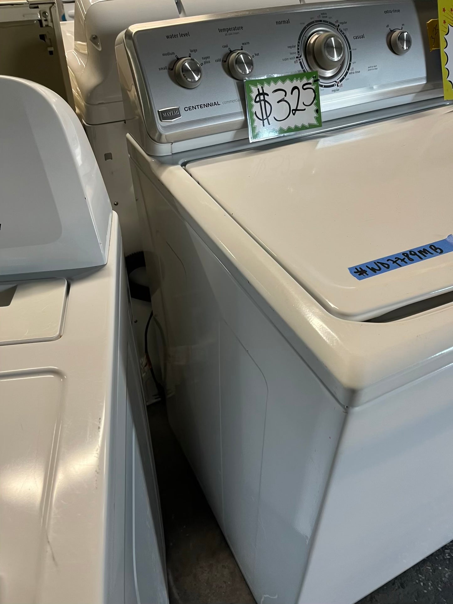 - Maytag electric washer & dryer 220v set top load side by side #WD7789MB