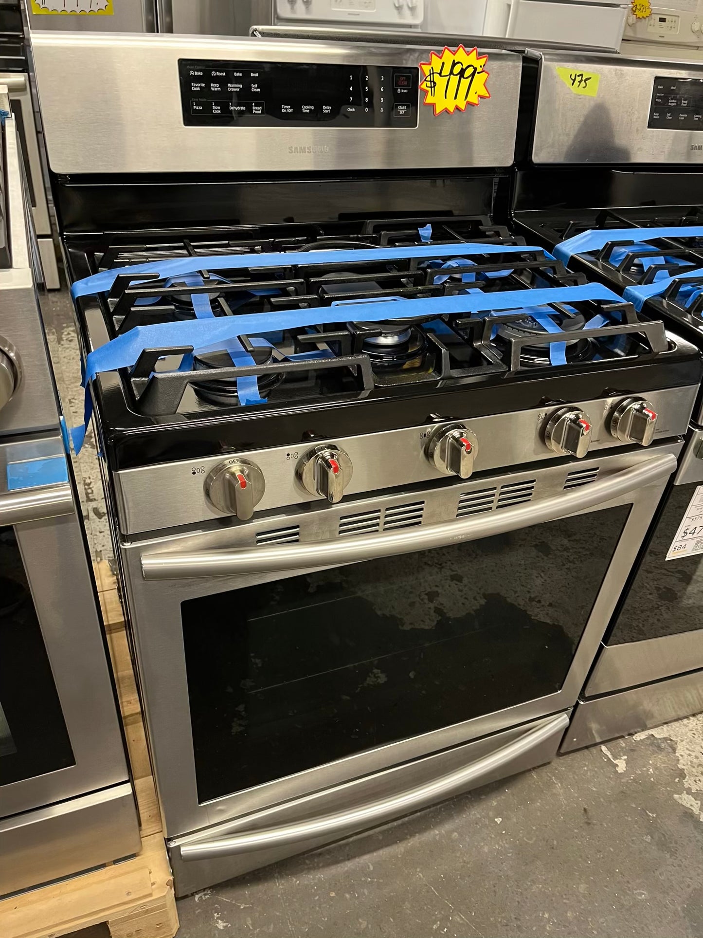 - Samsung Gas range 5 burner convection roast  bake broil self clean stainless steel 30” Refurbished 30" #GR296CB