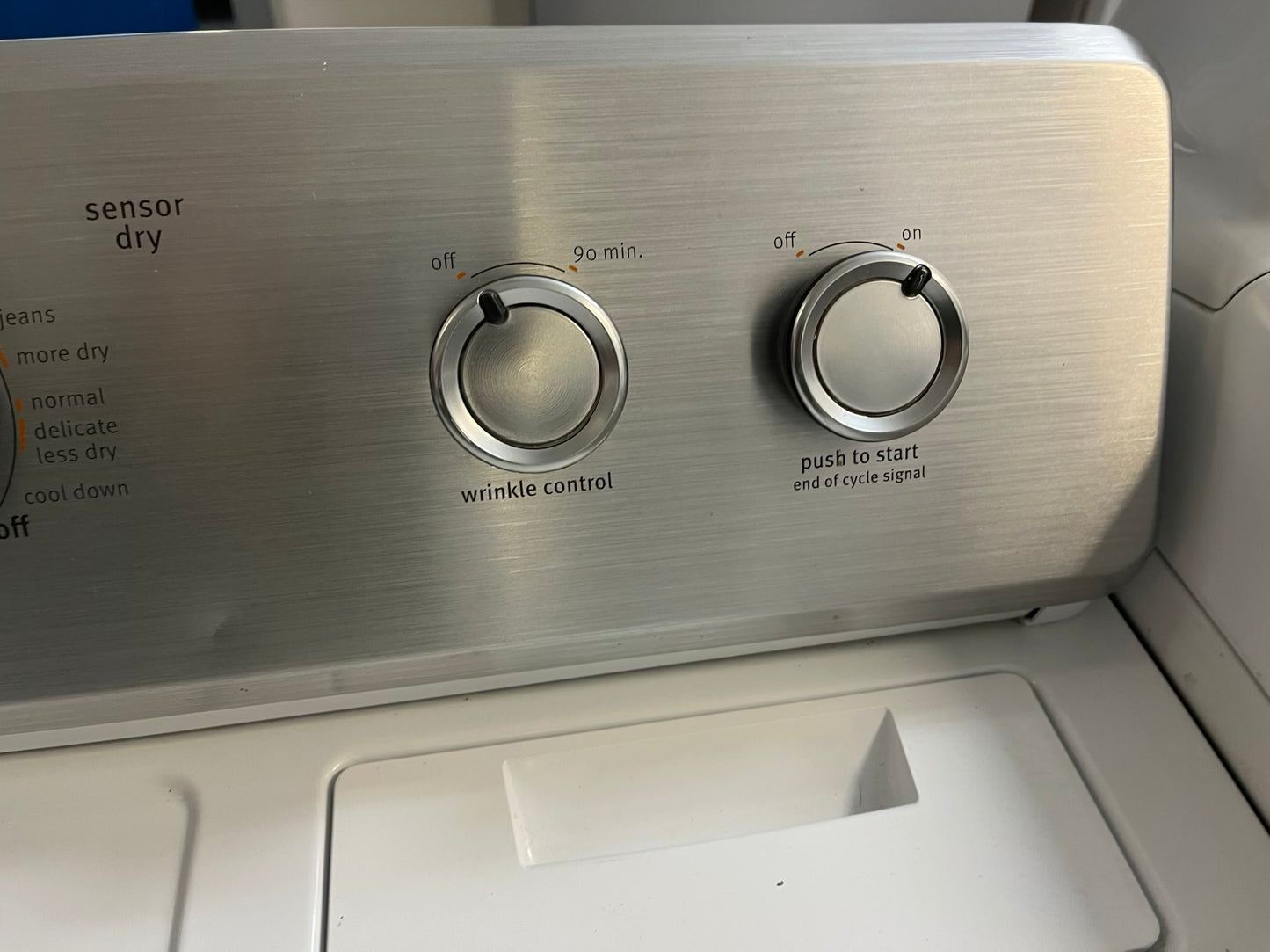 - Maytag Top load washing machine side x side large stainless steel drum w/agitator & electric dryer 220v set 29" Refurbished #W001KB
