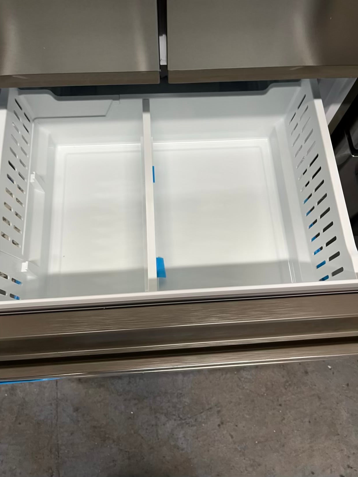 Open Box Haier four door refrigerator stainless steel counter depth 28" no ice maker #RF492KB