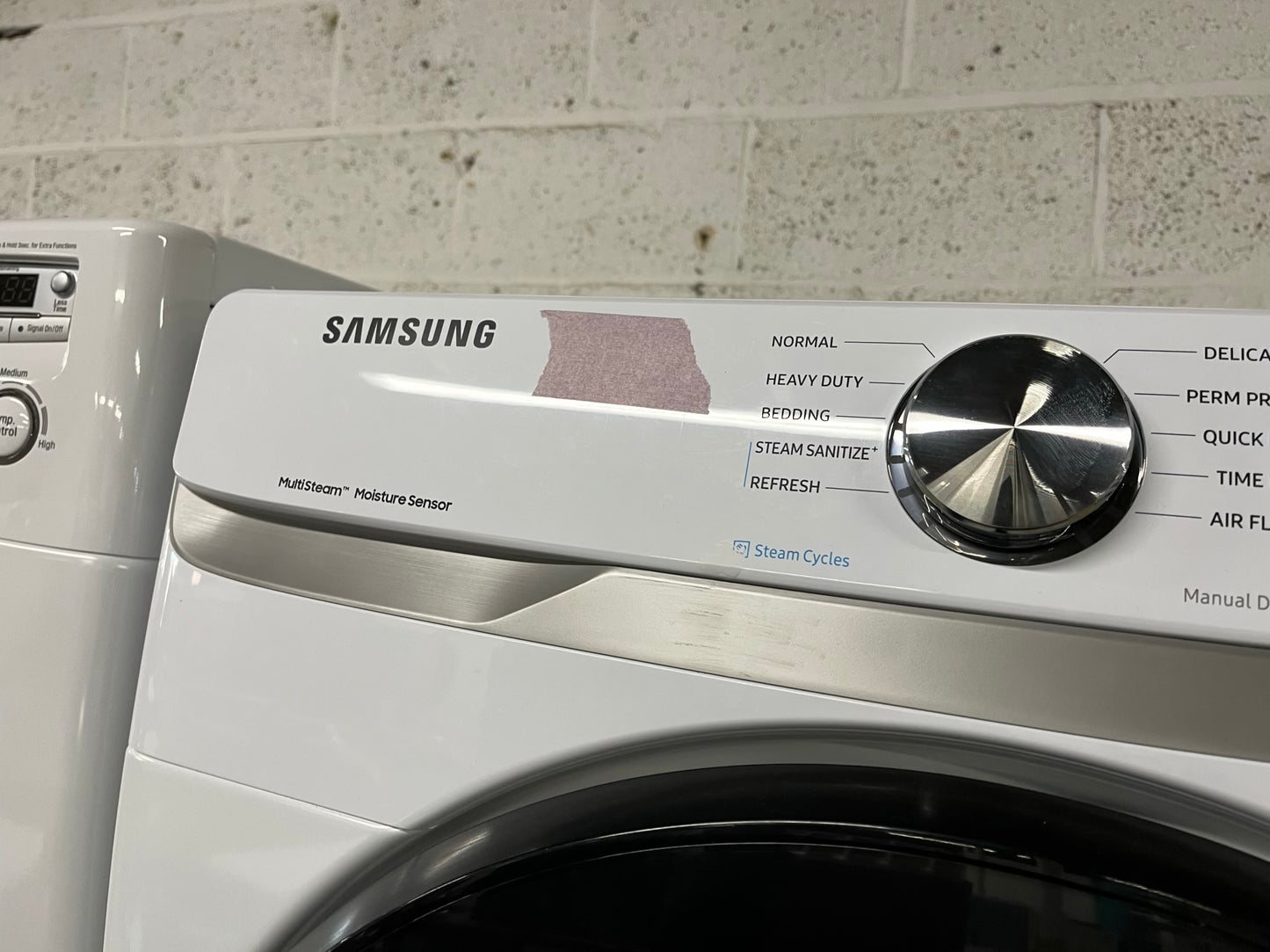 Samsung steam cycle washer 4.5 cu ft & dryer 7.5 cu ft set electric 220v front load stackable sensor dry He in white #WD808PB