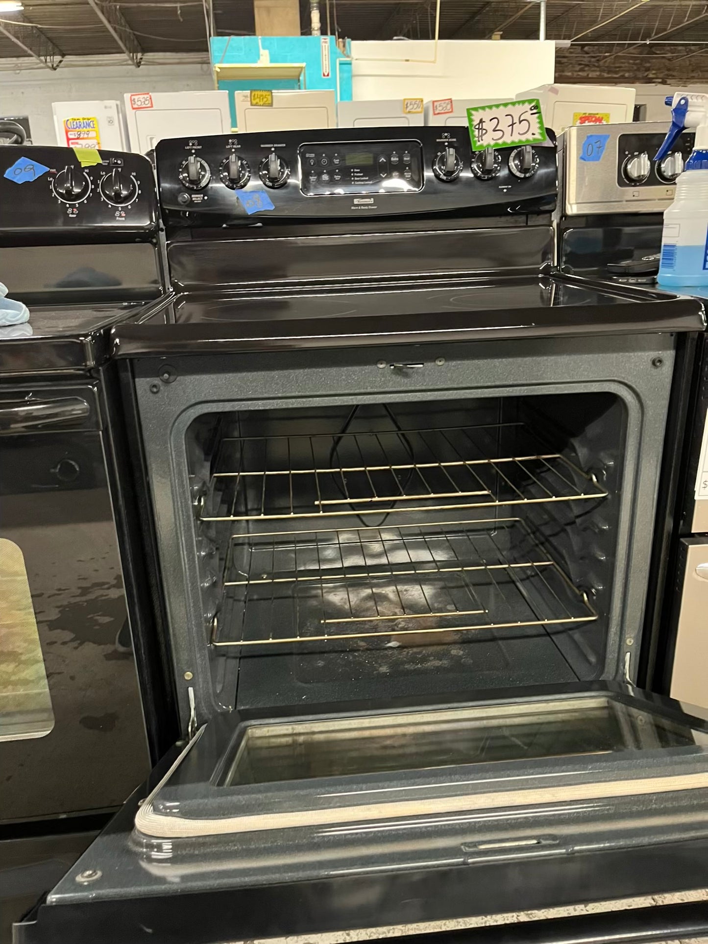 Kenmore electric 220v range 5 burner warm zone bake broil hi/ lo self clean in black 30" #ER490XB Refurbished