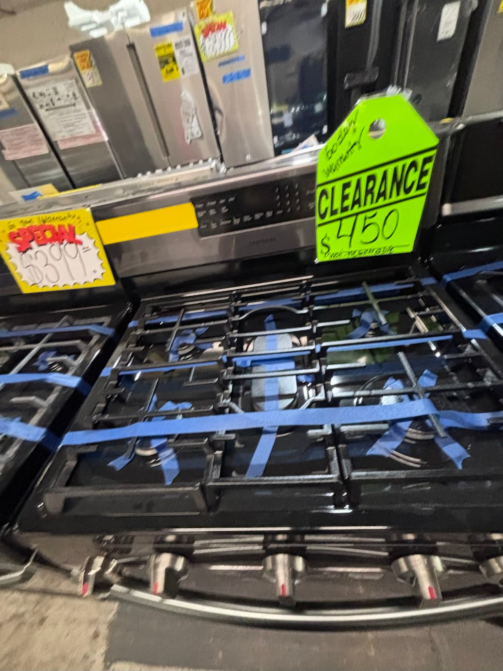 }salešš„samsung Gas range 5 burner convection oven bake ,broil Hi/Lo self clean in black stainless steel working šÆ with warranty ,used-Refurbished 30ā #SB2006B