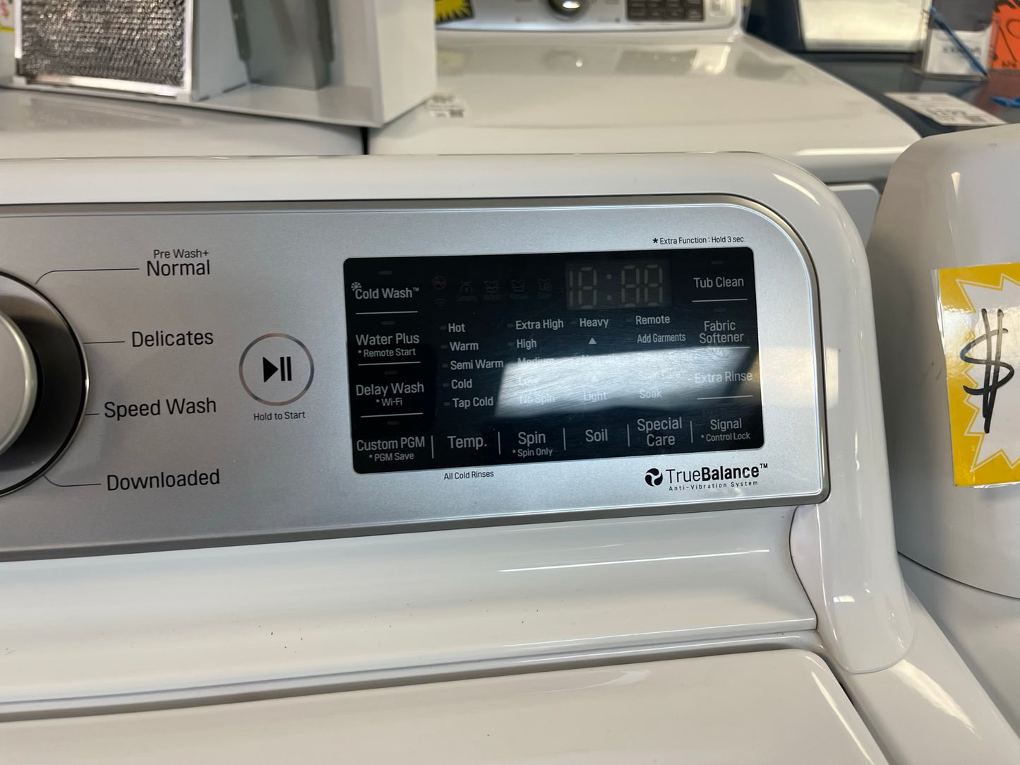 - LG washer & dryer set top load large capacity stainless steel drum in white 27" #ED483KB