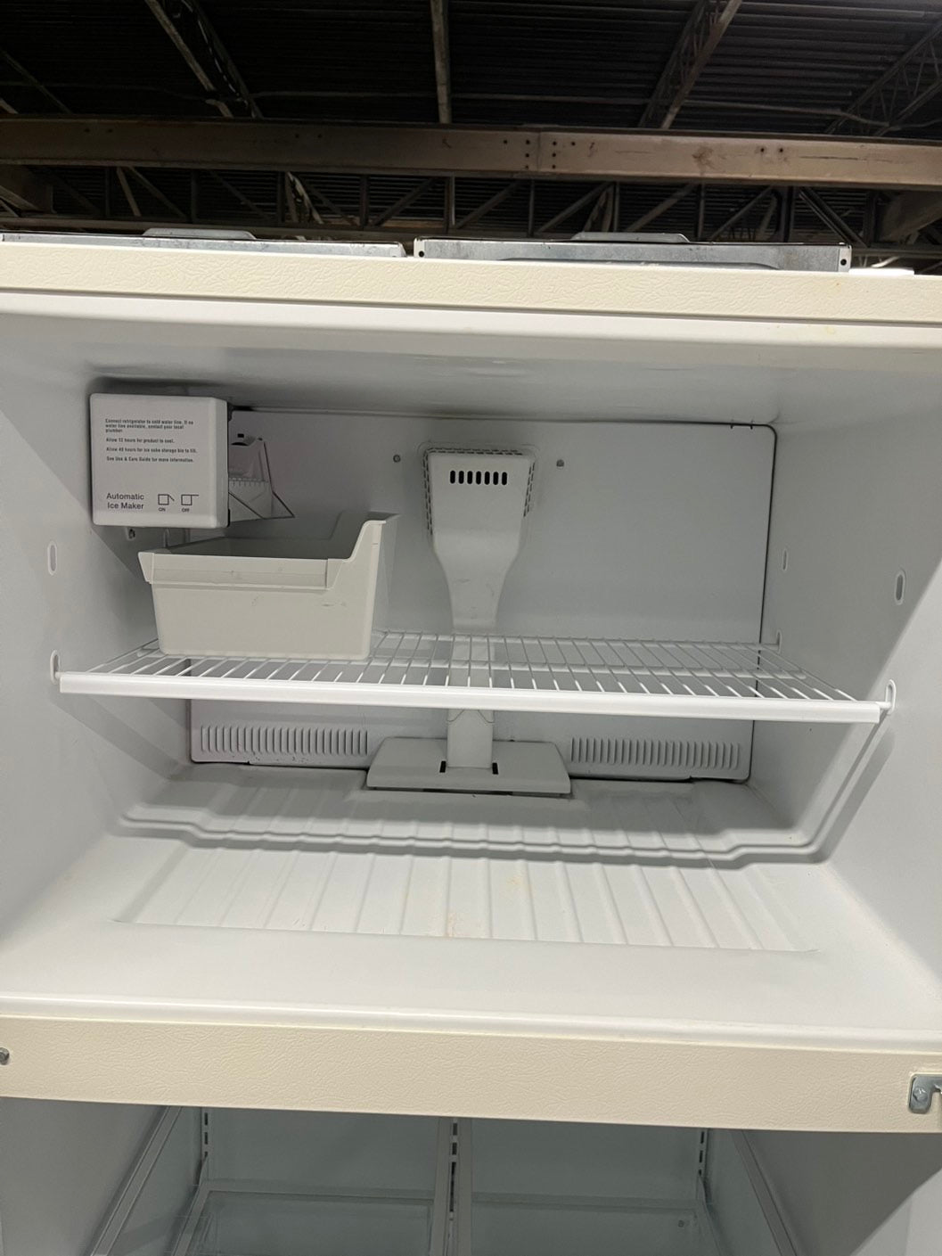 - Whirlpool 33” wide 21 Cu.Ft w/Iced Maker Top freezer refrigerator in bisque color 33" #RF21CT2B Refurbished
