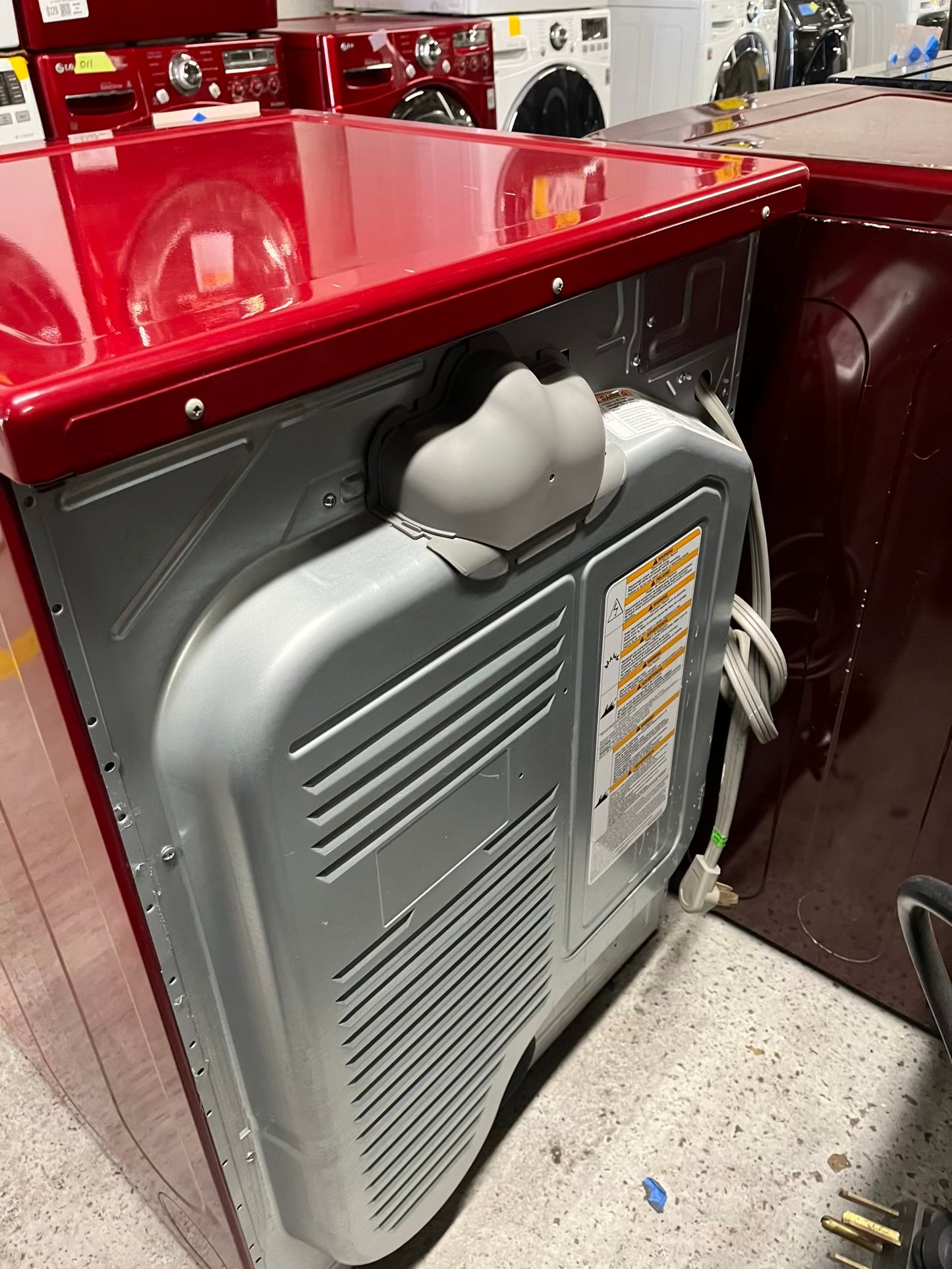 LG front load stackable electric 220v dryer in red steam dry in red 27" #ED405JB